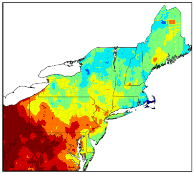 Northeast gdd difference map