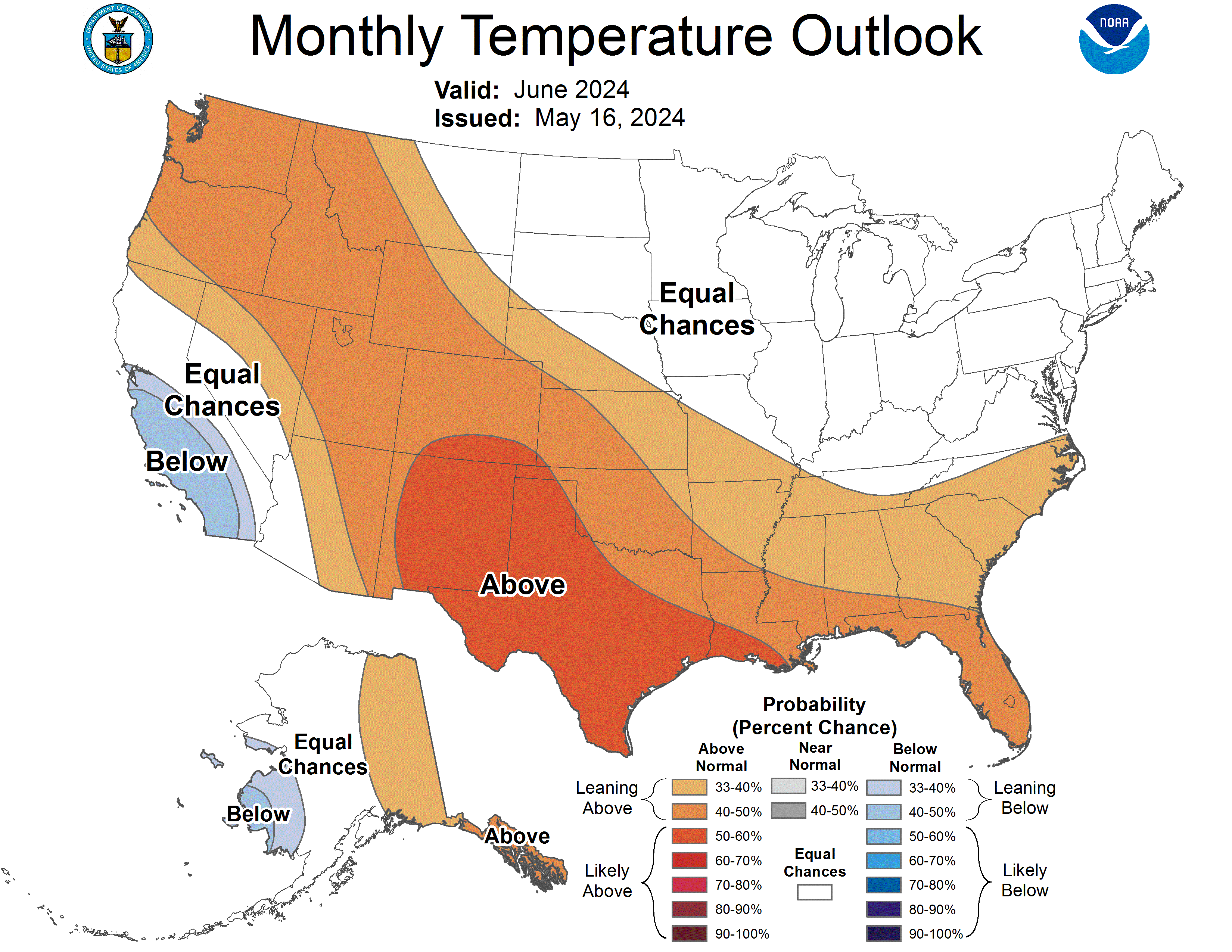 June temp outlook map